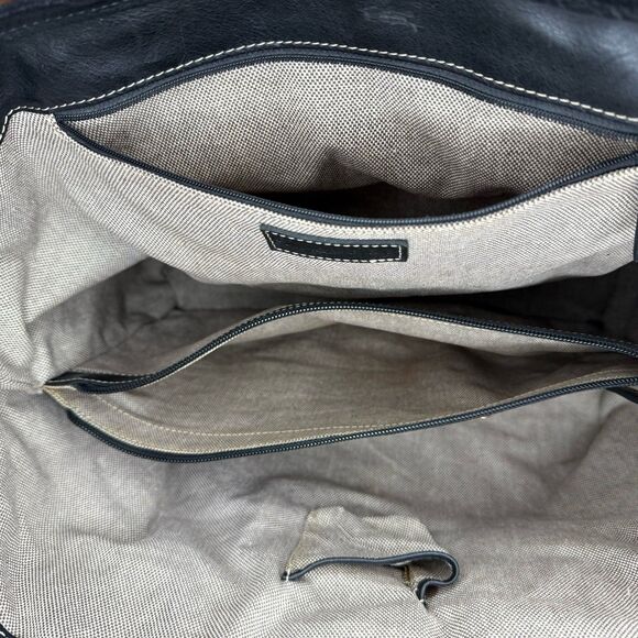 Dooney & Bourke Canvas Tote Bag – Black & White Canvas Vacchetta Leather Trim - Picture 9 of 12